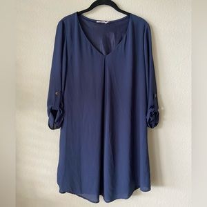 Lush Navy Blue Tunic Dress, Size S